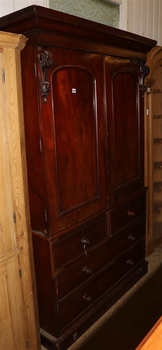 Victorian mahogany linen press